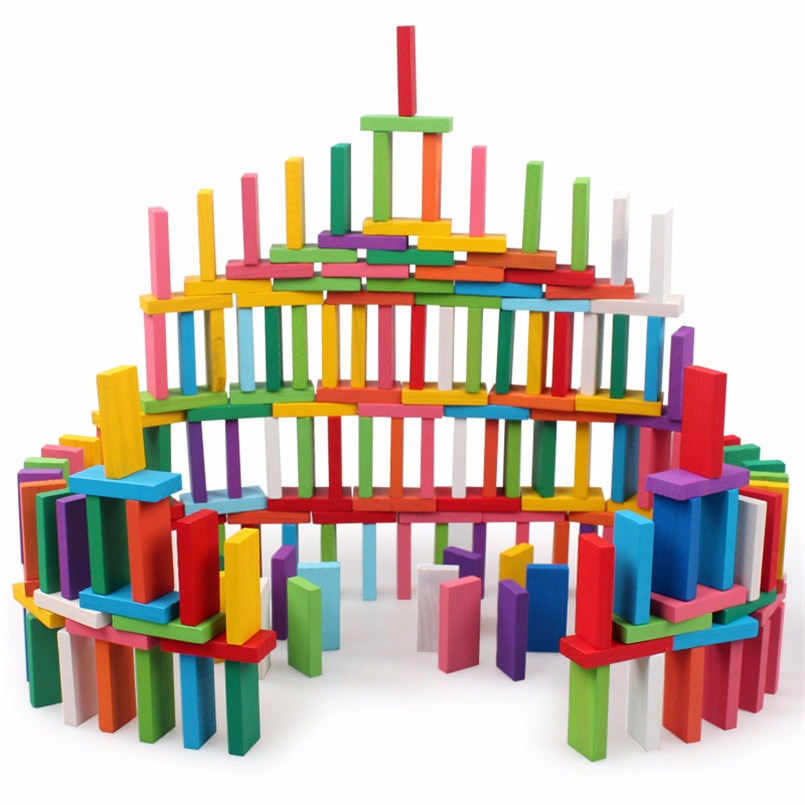 Wooden Rainbow Domino Set (480pcs)
