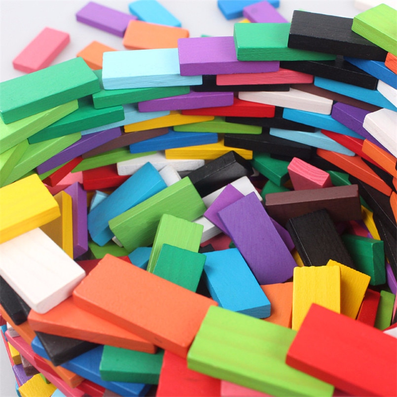 Wooden Rainbow Domino Set (480pcs)
