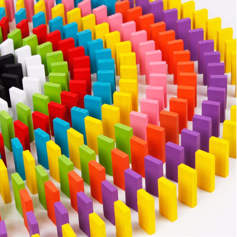 Wooden Rainbow Domino Set (480pcs)