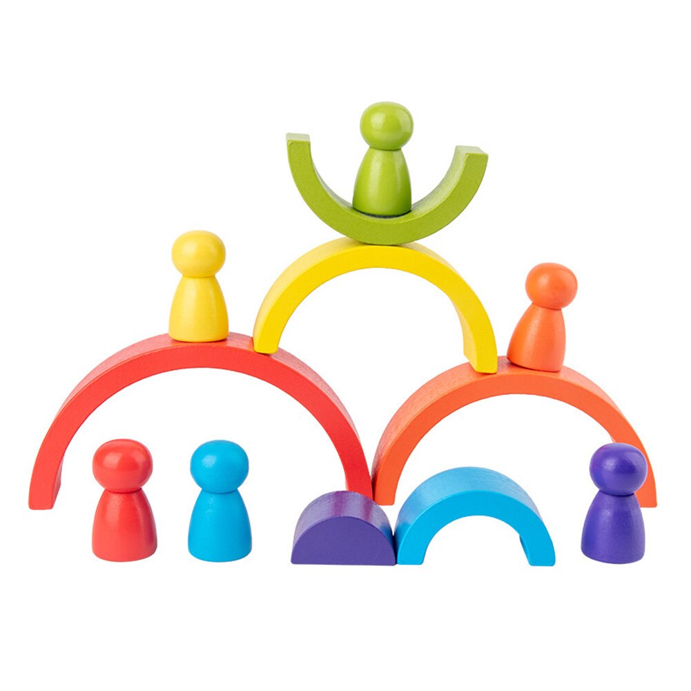 Wooden Rainbow Stacking Toy (12pcs) Wooden Rainbow Stacking Toy (12pcs)