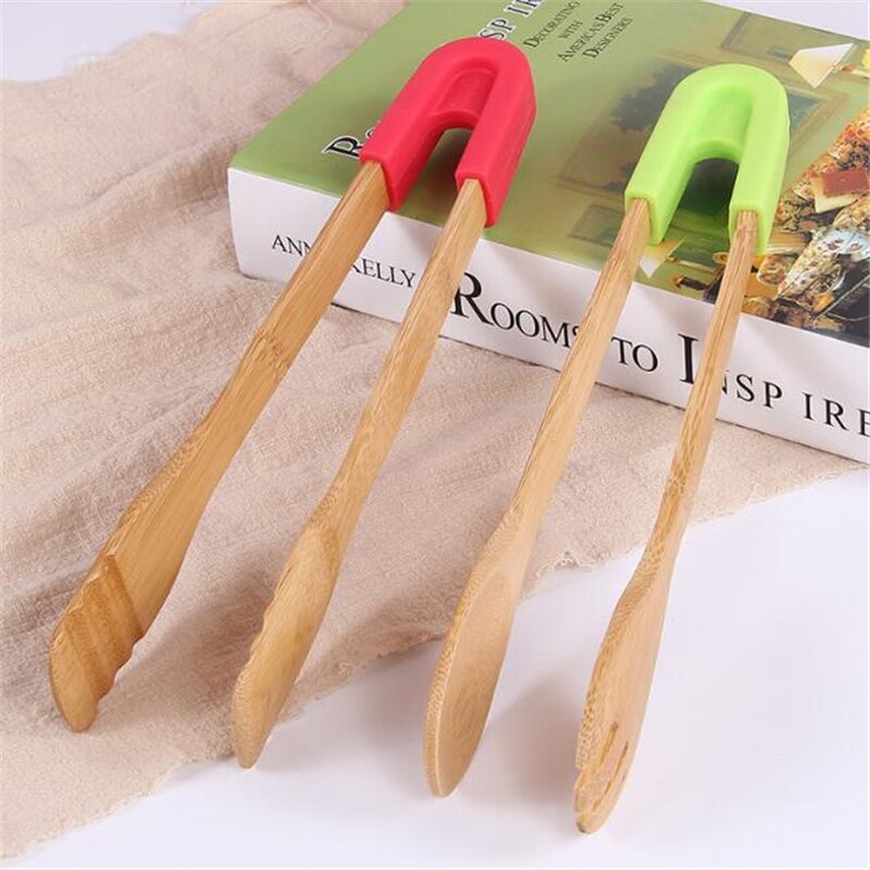 Wooden Salad Tongs Silicone Handle Wooden Salad Tongs Silicone Handle