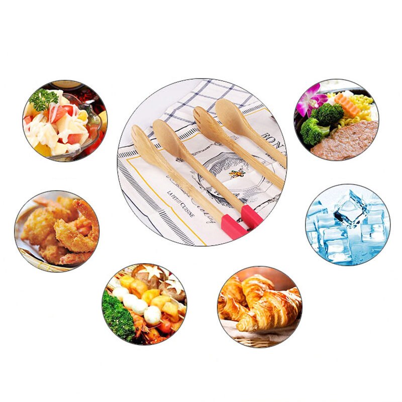 Wooden Salad Tongs Silicone Handle Wooden Salad Tongs Silicone Handle
