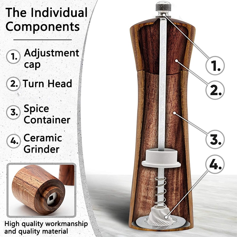 Wooden Salt and Pepper Grinders (2 pcs) Wooden Salt and Pepper Grinders (2 pcs)