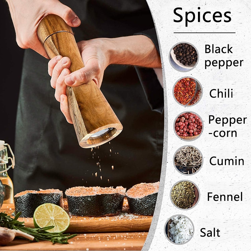Wooden Salt and Pepper Grinders (2 pcs) Wooden Salt and Pepper Grinders (2 pcs)