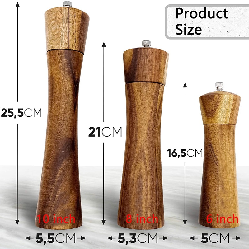 Wooden Salt and Pepper Grinders (2 pcs) Wooden Salt and Pepper Grinders (2 pcs)