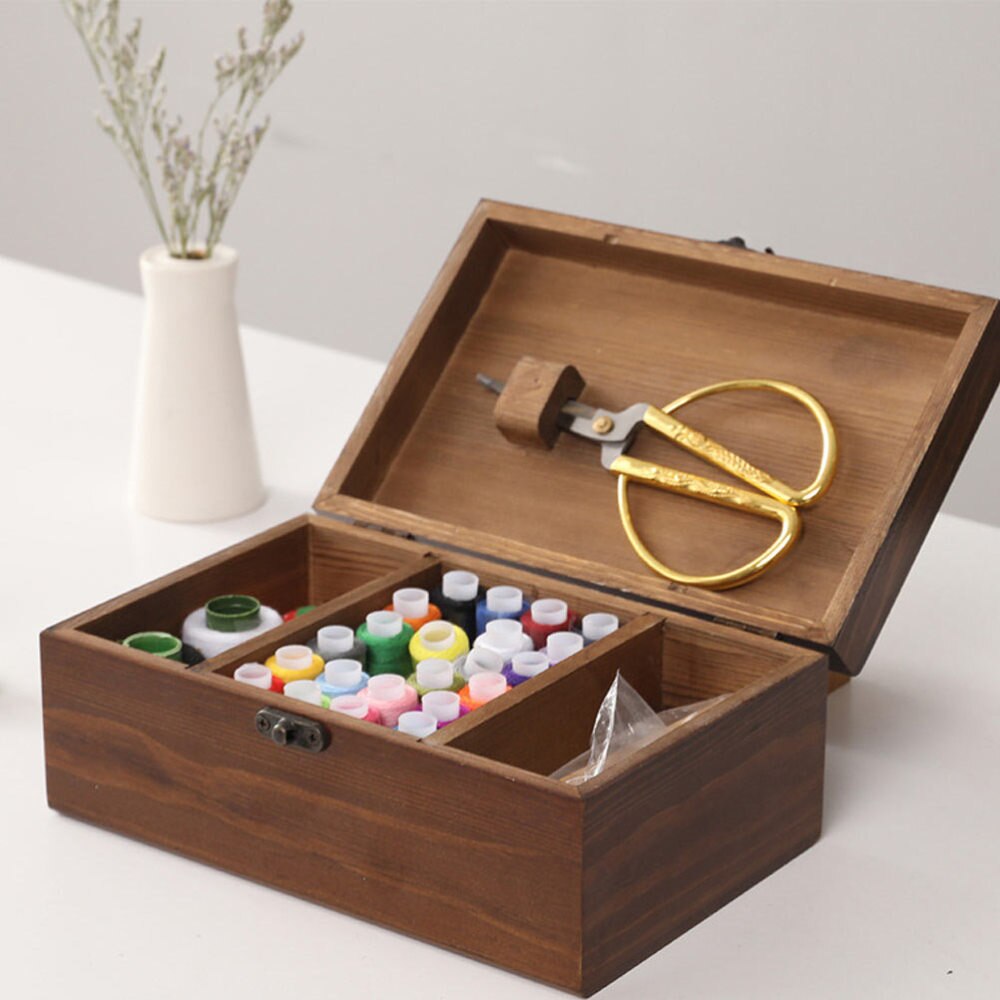Wooden Sewing Box Storage Container Wooden Sewing Box Storage Container
