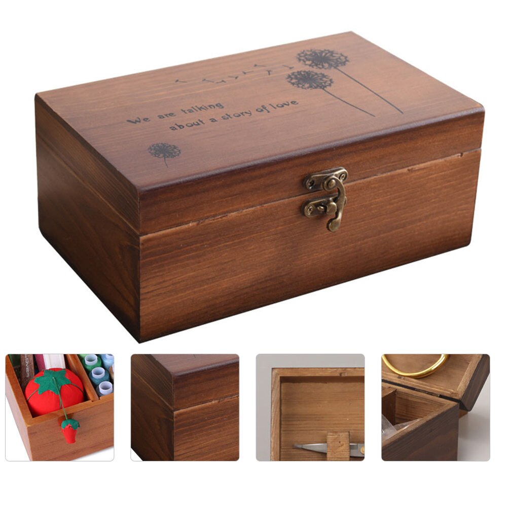 Wooden Sewing Box Storage Container Wooden Sewing Box Storage Container
