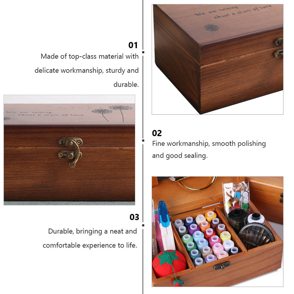 Wooden Sewing Box Storage Container Wooden Sewing Box Storage Container