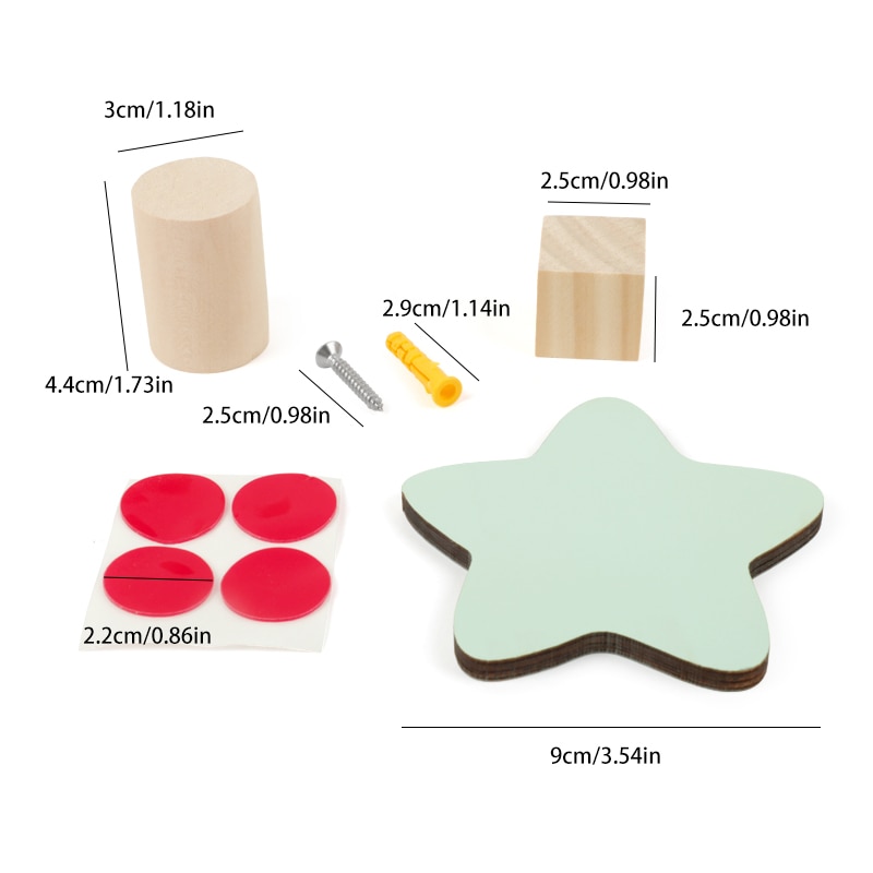 Wooden Star Wall Hook with Accessories