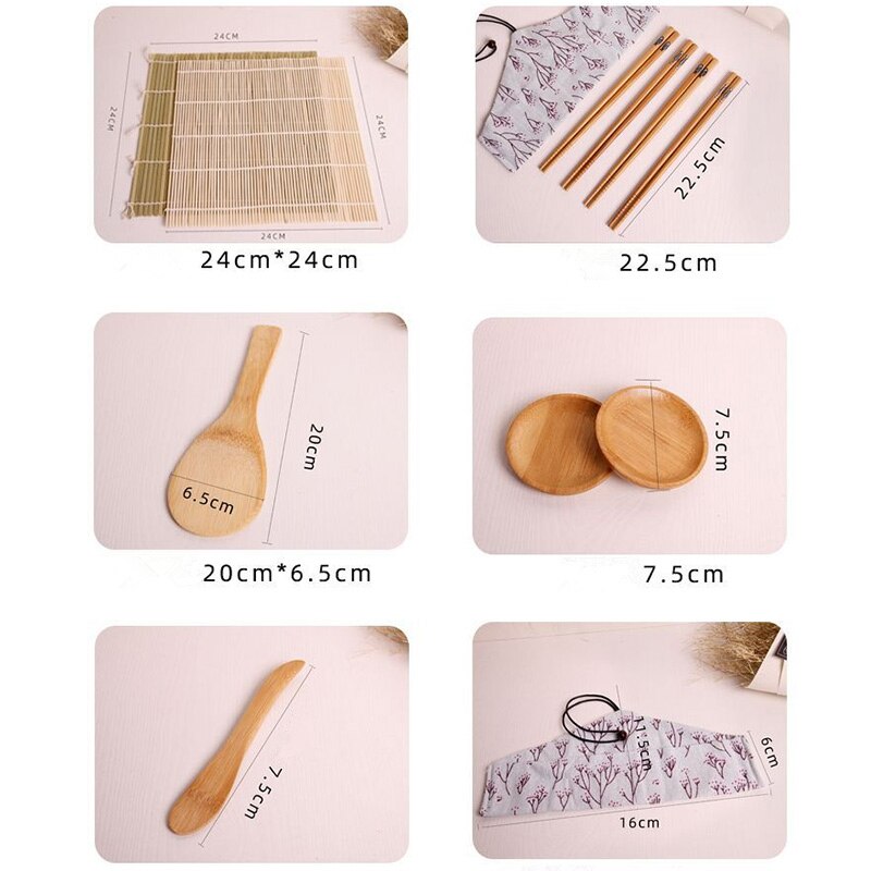 Wooden Sushi Tools Set (11 Pcs)