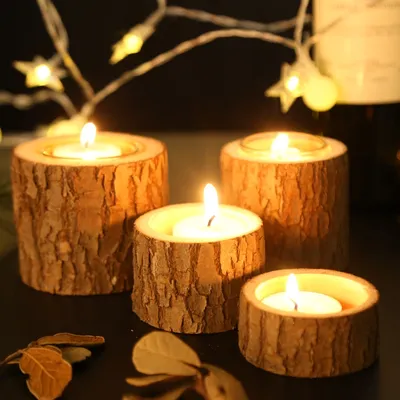 Wooden Tealight Candle Holders Set (3pcs) Wooden Tealight Candle Holders Set (3pcs)