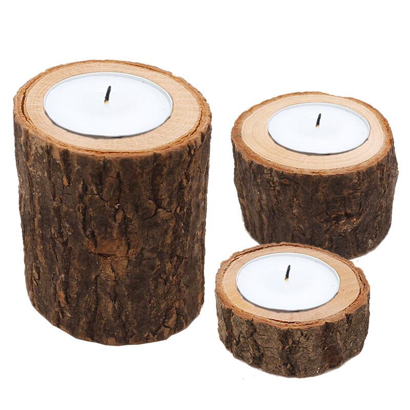 Wooden Tealight Candle Holders Set (3pcs) Wooden Tealight Candle Holders Set (3pcs)