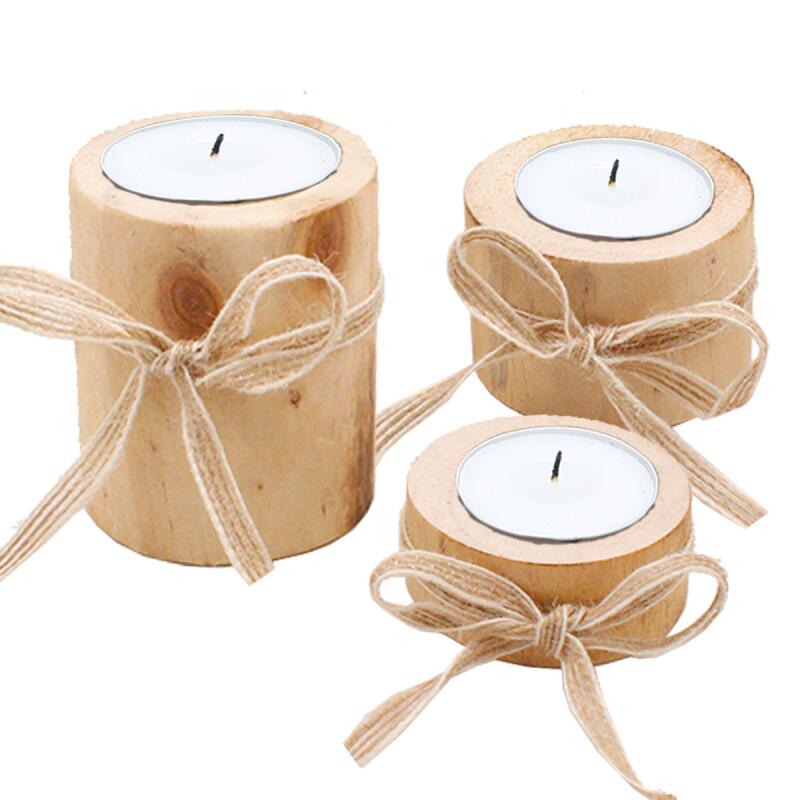 Wooden Tealight Candle Holders Set (3pcs) Wooden Tealight Candle Holders Set (3pcs)