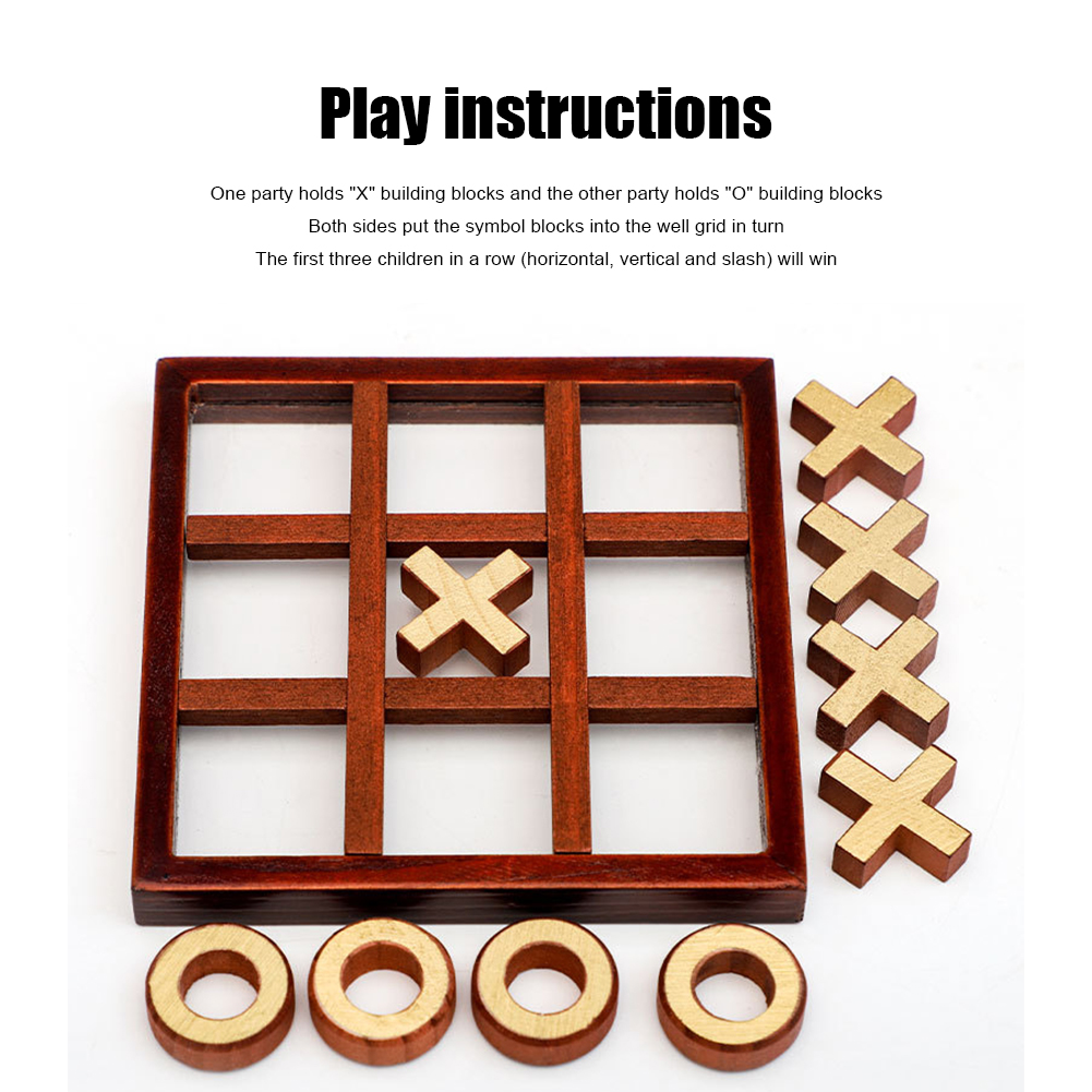 Wooden Tic Tac Toe Board Game Set Wooden Tic Tac Toe Board Game Set