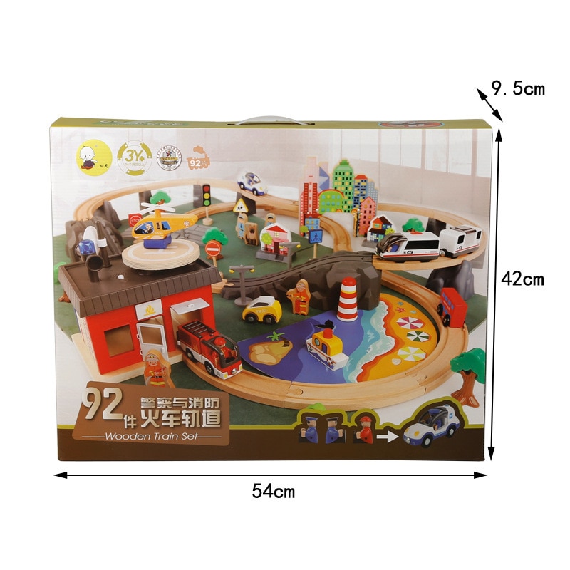 Wooden Train Set 92PC Toy Kit Wooden Train Set 92PC Toy Kit