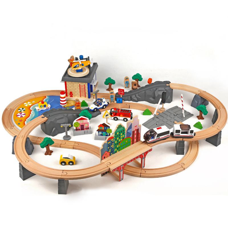 Wooden Train Set 92PC Toy Kit Wooden Train Set 92PC Toy Kit