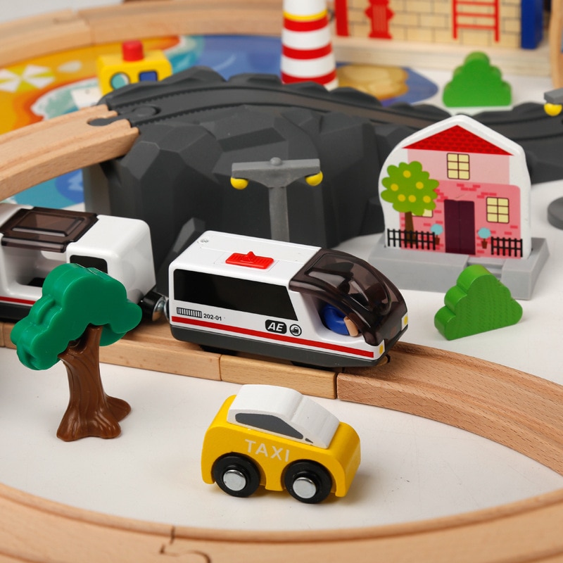 Wooden Train Set 92PC Toy Kit Wooden Train Set 92PC Toy Kit