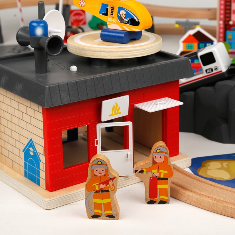 Wooden Train Set 92PC Toy Kit Wooden Train Set 92PC Toy Kit