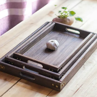 Wooden Tray with Handles Serving Tray Wooden Tray with Handles Serving Tray
