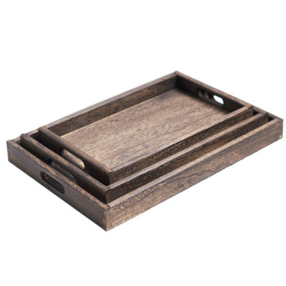 Wooden Tray with Handles Serving Tray Wooden Tray with Handles Serving Tray
