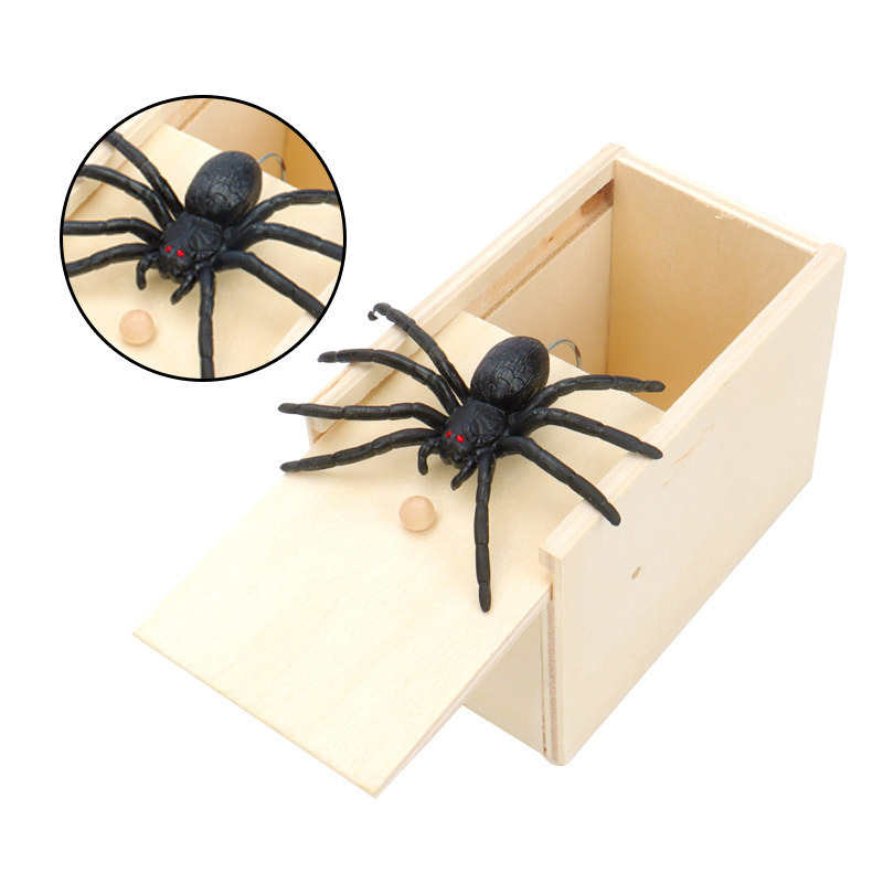 Wooden Trick Spider Box Prank Toy