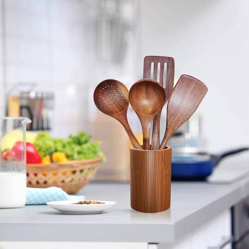 Wooden Utensils for Cooking with Holder Wooden Utensils for Cooking with Holder