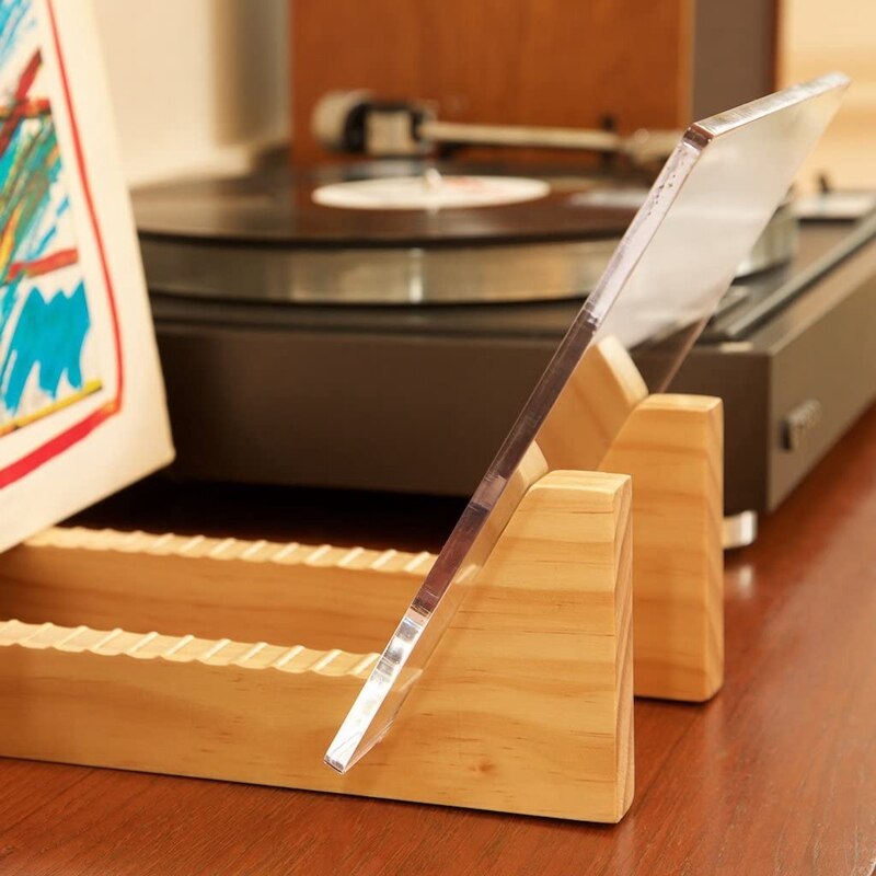 Wooden Vinyl Record Holder with Acrylics Wooden Vinyl Record Holder with Acrylics