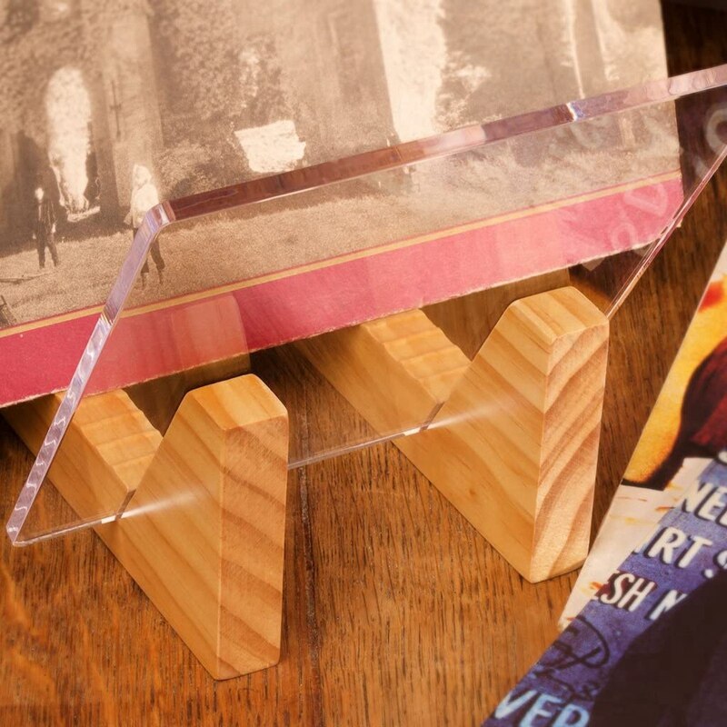 Wooden Vinyl Record Holder with Acrylics Wooden Vinyl Record Holder with Acrylics