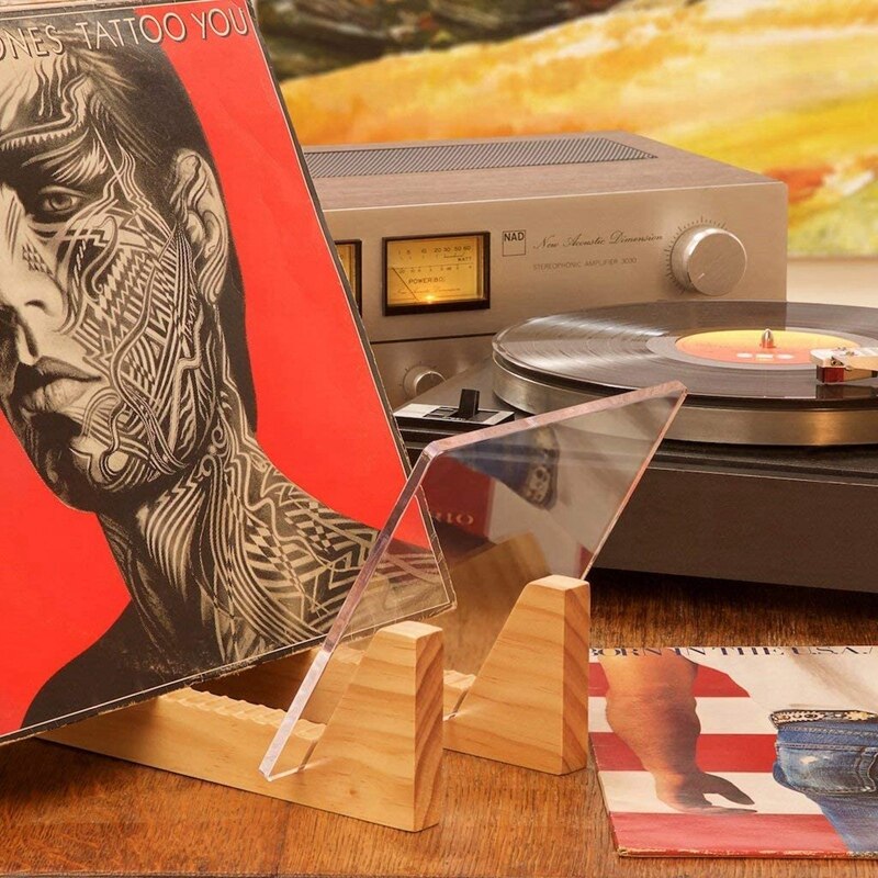 Wooden Vinyl Record Holder with Acrylics Wooden Vinyl Record Holder with Acrylics