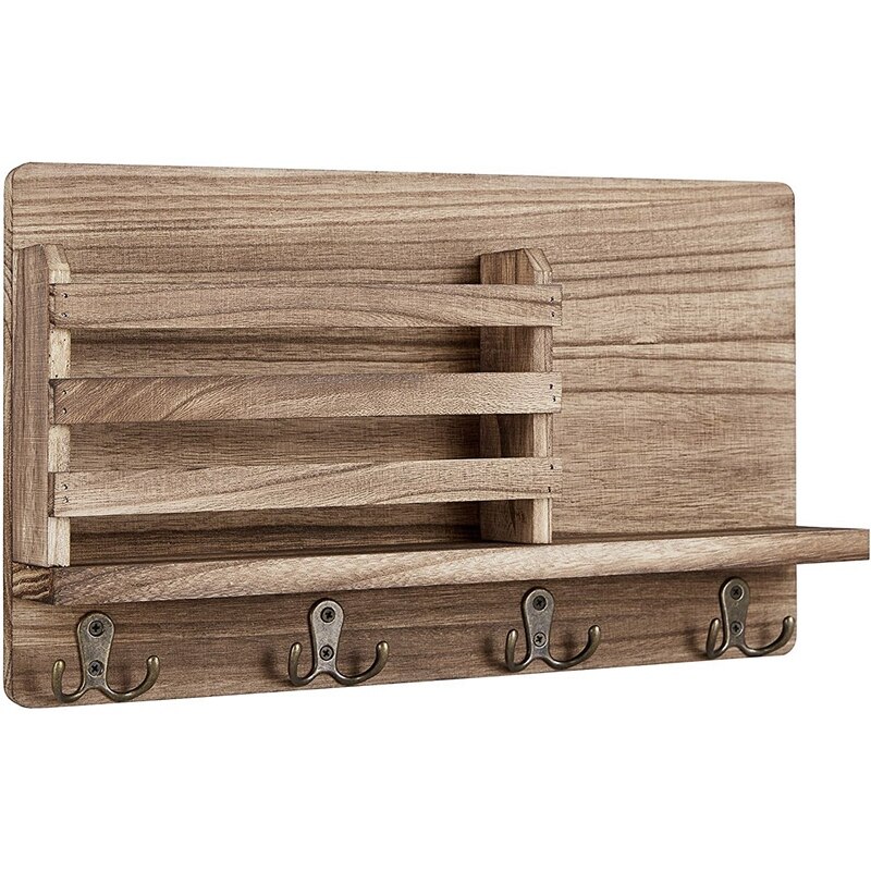 Wooden Wall Key and Mail Holder Wooden Wall Key and Mail Holder