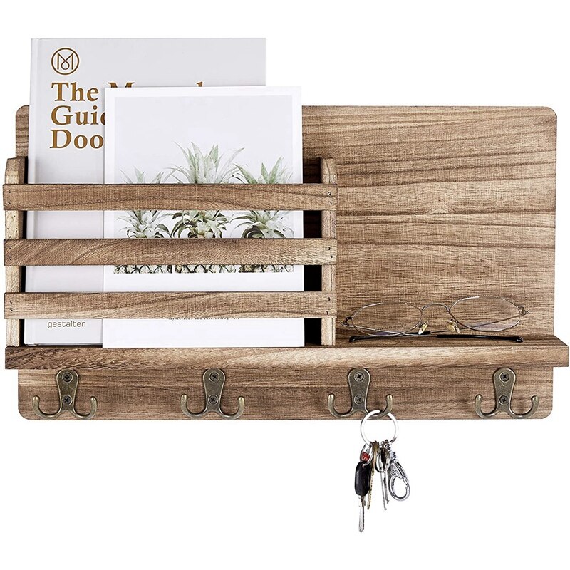 Wooden Wall Key and Mail Holder Wooden Wall Key and Mail Holder