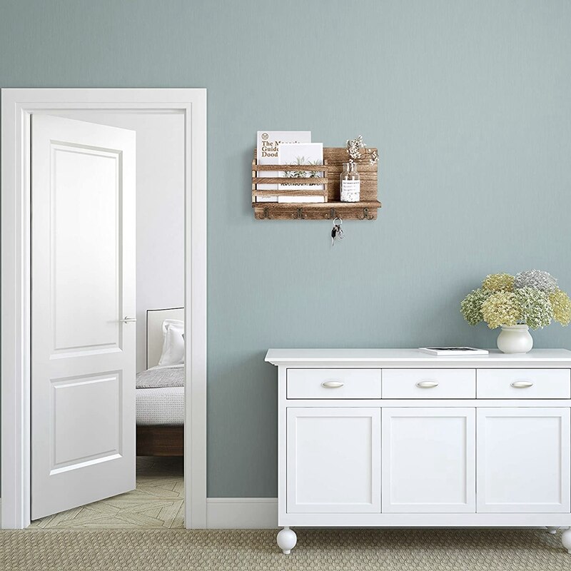 Wooden Wall Key and Mail Holder Wooden Wall Key and Mail Holder