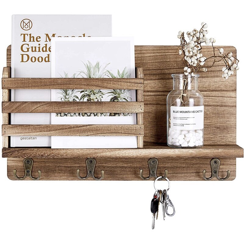 Wooden Wall Key and Mail Holder Wooden Wall Key and Mail Holder