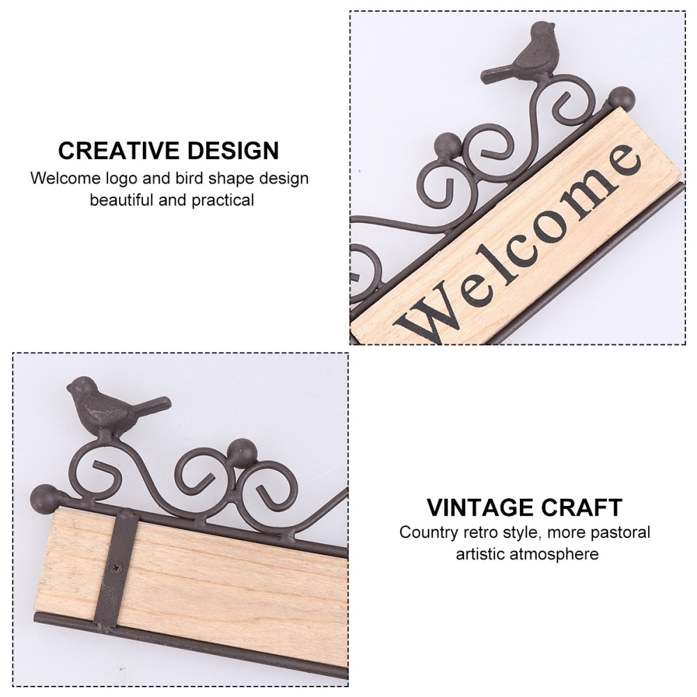 Wooden Welcome Door Sign with Iron Frame Wooden Welcome Door Sign with Iron Frame