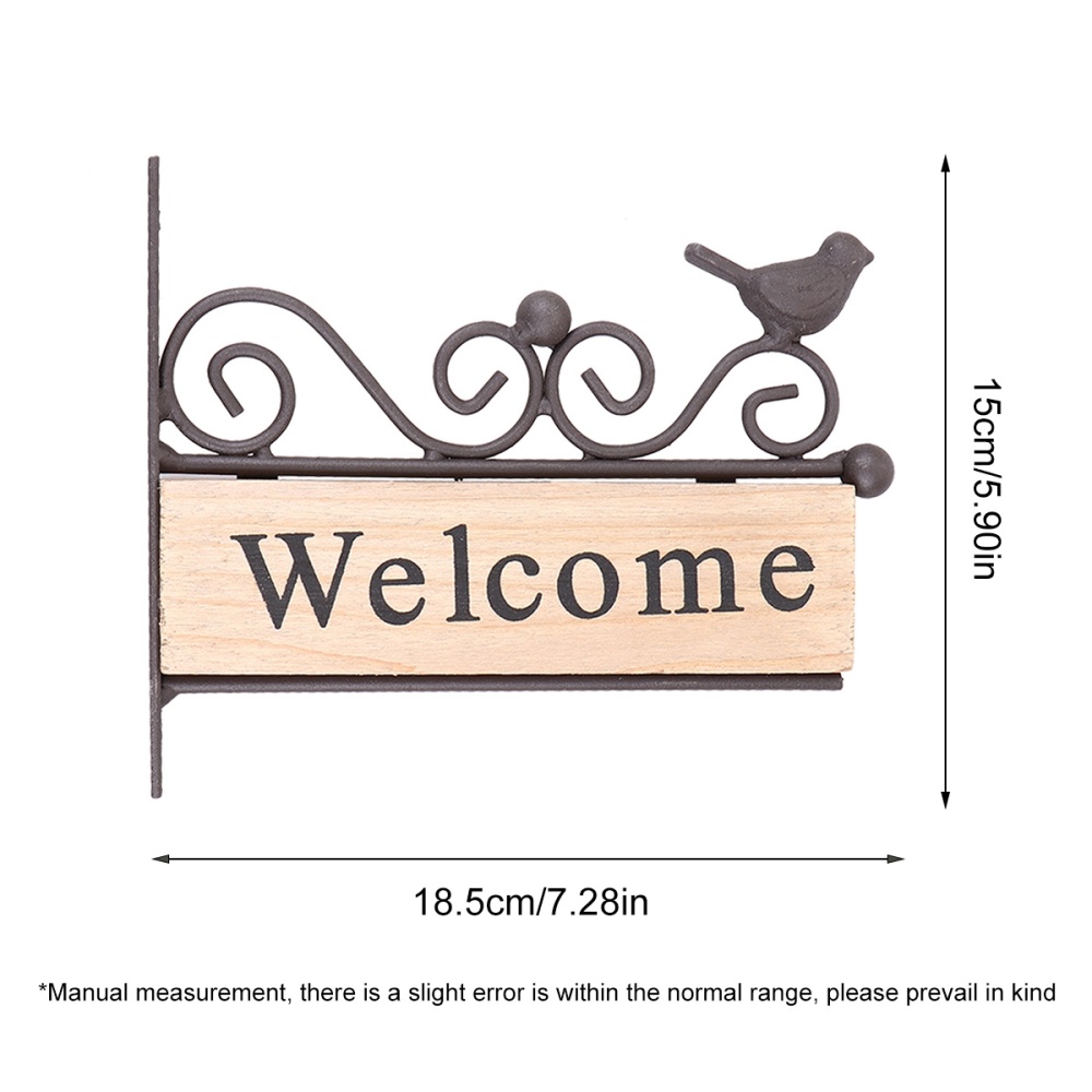 Wooden Welcome Door Sign with Iron Frame Wooden Welcome Door Sign with Iron Frame
