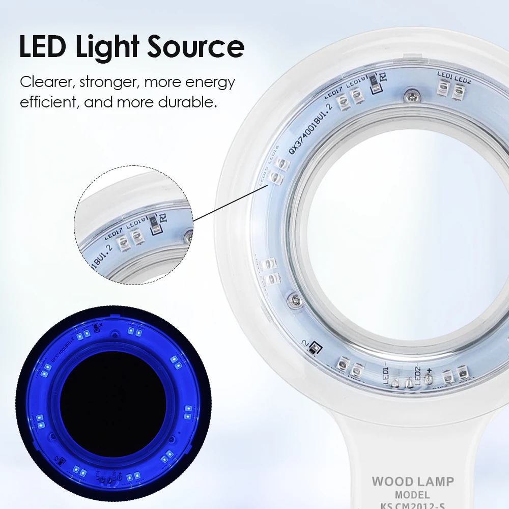 Woods Lamp Skin Analyzer For Skin UV Magnifying For Beauty Facial Testing Wood Lamp Light Skin Analysis Detection Skin