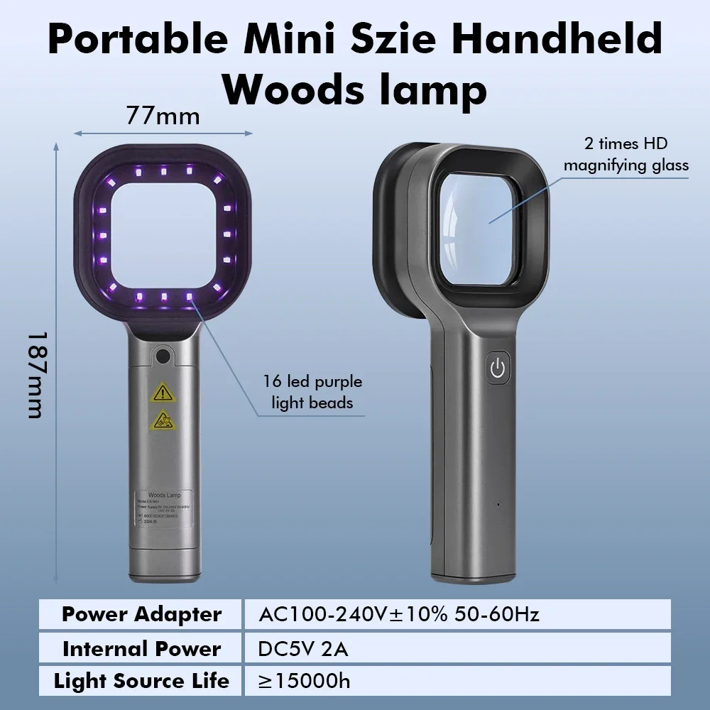 Woods Lamp Skin Analyzer Skin UV Magnifying Skin Testing Home Use Facial Testing Wood Light Face Analysis Detection Woods Lamp Skin Analyzer Skin UV Magnifying Skin Testing Home Use Facial Testing Wood Light Face Analysis Detection