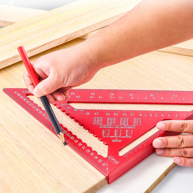 Woodworking Aluminum Alloy Triangle Gauges Measuring Gauging Tools High Precision Marker Angle Ruler Metric and Imperial Woodworking Aluminum Alloy Triangle Gauges Measuring Gauging Tools High Precision Marker Angle Ruler Metric and Imperial