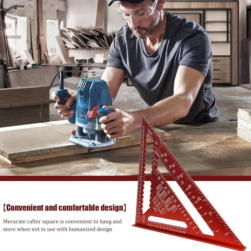 Woodworking Aluminum Alloy Triangle Gauges Measuring Gauging Tools High Precision Marker Angle Ruler Metric and Imperial Woodworking Aluminum Alloy Triangle Gauges Measuring Gauging Tools High Precision Marker Angle Ruler Metric and Imperial