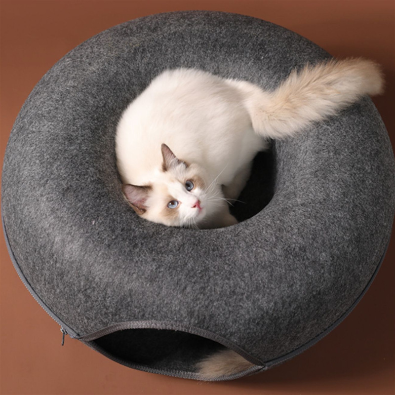 Wool Felt Donut Cat Bed Wool Felt Donut Cat Bed