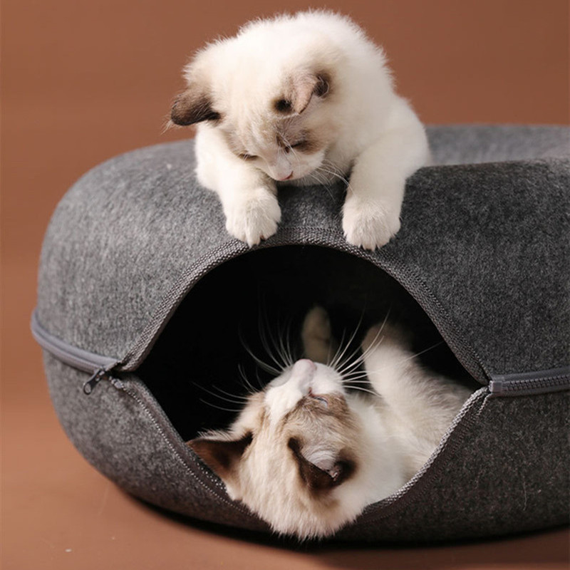 Wool Felt Donut Cat Bed Wool Felt Donut Cat Bed