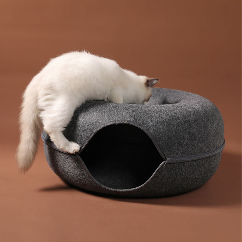 Wool Felt Donut Cat Bed Wool Felt Donut Cat Bed