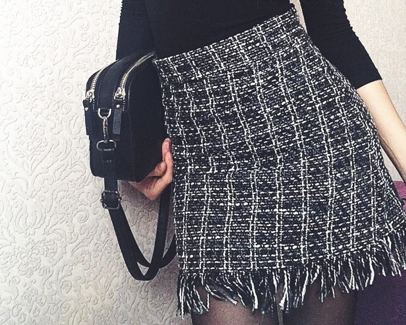 Wool Skirt High Waist Design Wool Skirt High Waist Design