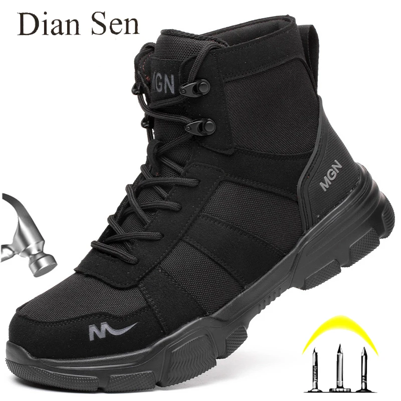 Work Boots Indestructible Safety Shoes Men Steel Toe Shoes Puncture-Proof Sneakers Male Footwear Shoes Women Non Slip