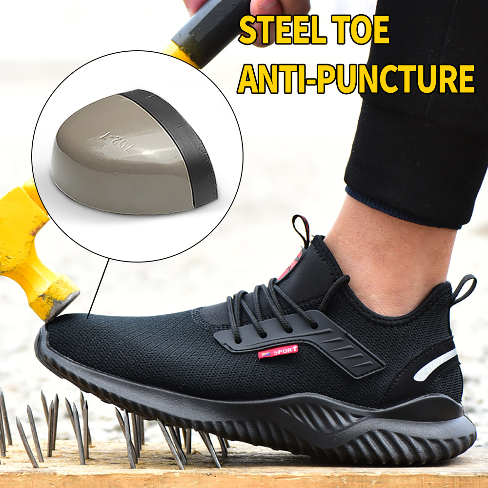 Work Safety Shoes Anti Smashing Steel Toe Puncture Proof Construction Lightweight Breathable Sneakers shoes Men Women