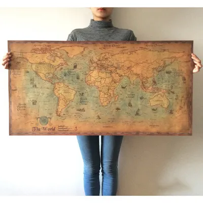 World Map Poster Retro Wall Decor World Map Poster Retro Wall Decor