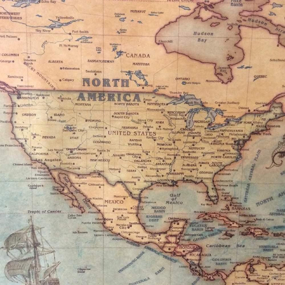 World Map Poster Retro Wall Decor World Map Poster Retro Wall Decor