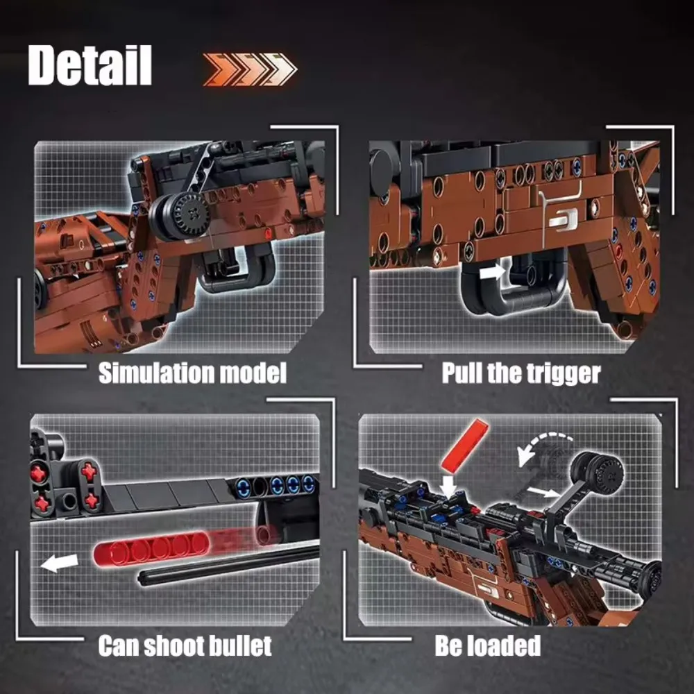 World War II Military Series 1206 Kar98k Rifle Model Assembly Block Set Toy Boy Children's Festival Gift