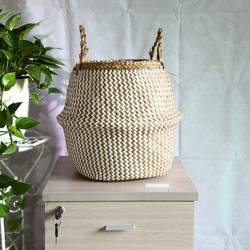 Woven Basket Sea Grass Wickerwork Woven Basket Sea Grass Wickerwork