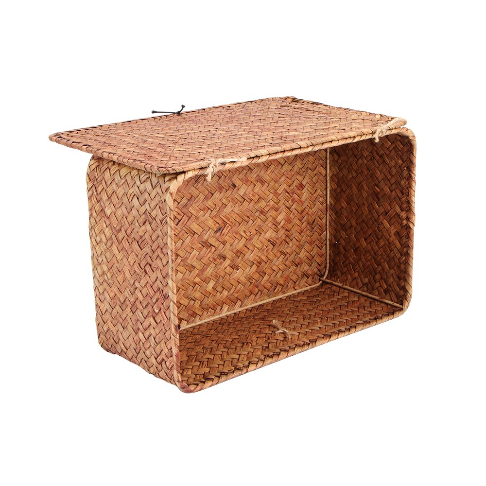 Woven Basket with Lid Rustic Storage Box Woven Basket with Lid Rustic Storage Box